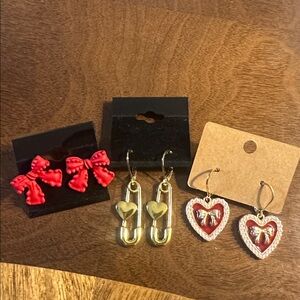3 Pairs Earrings